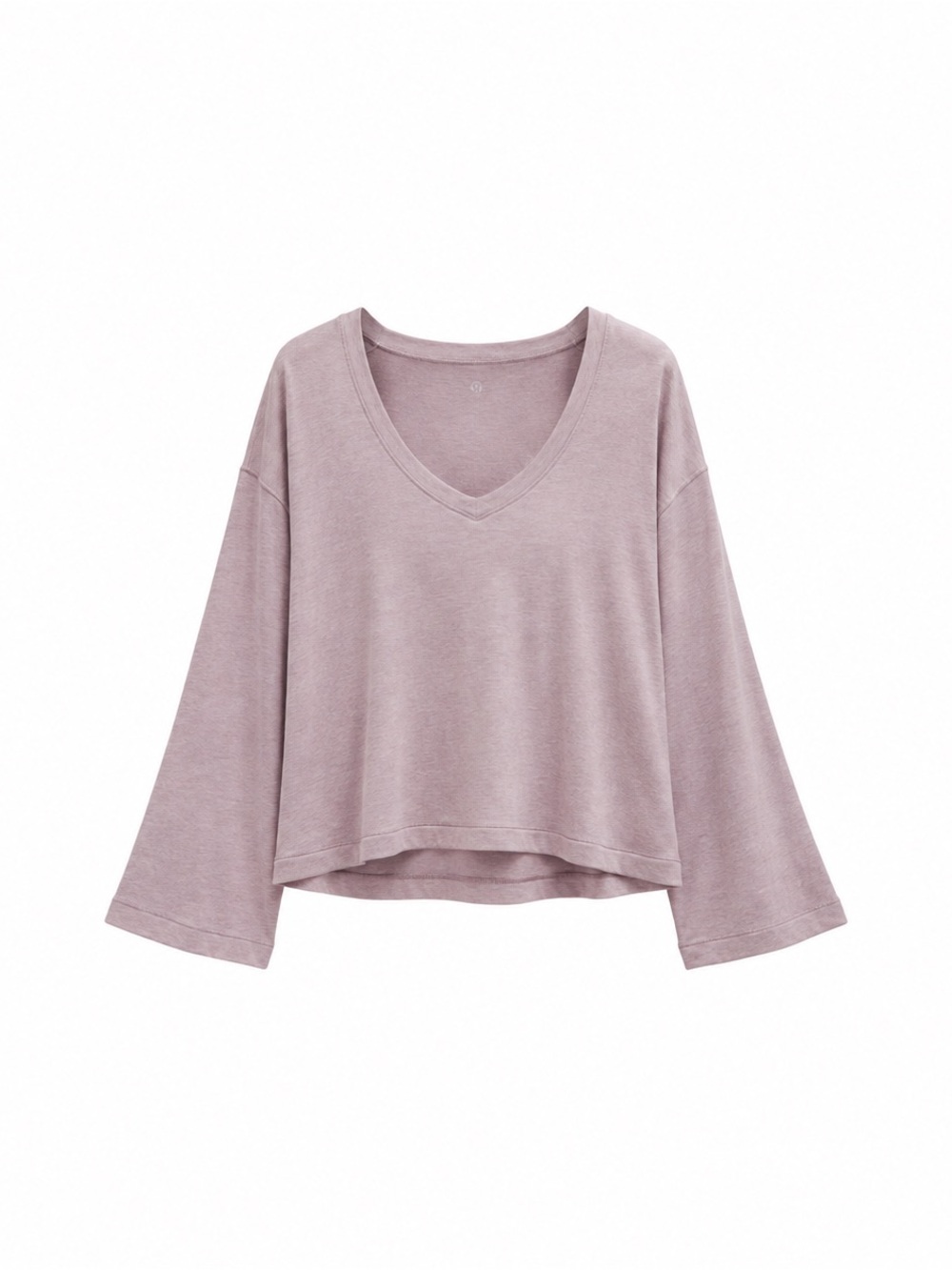 Lululemon BeCalm V-Neck Bell Sleeve Shirt - Heathered Porcelain Pink, Size M